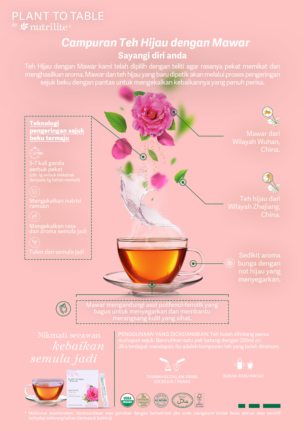Campuran Teh Hijau + Air Mawar Sebagai Toner Segar